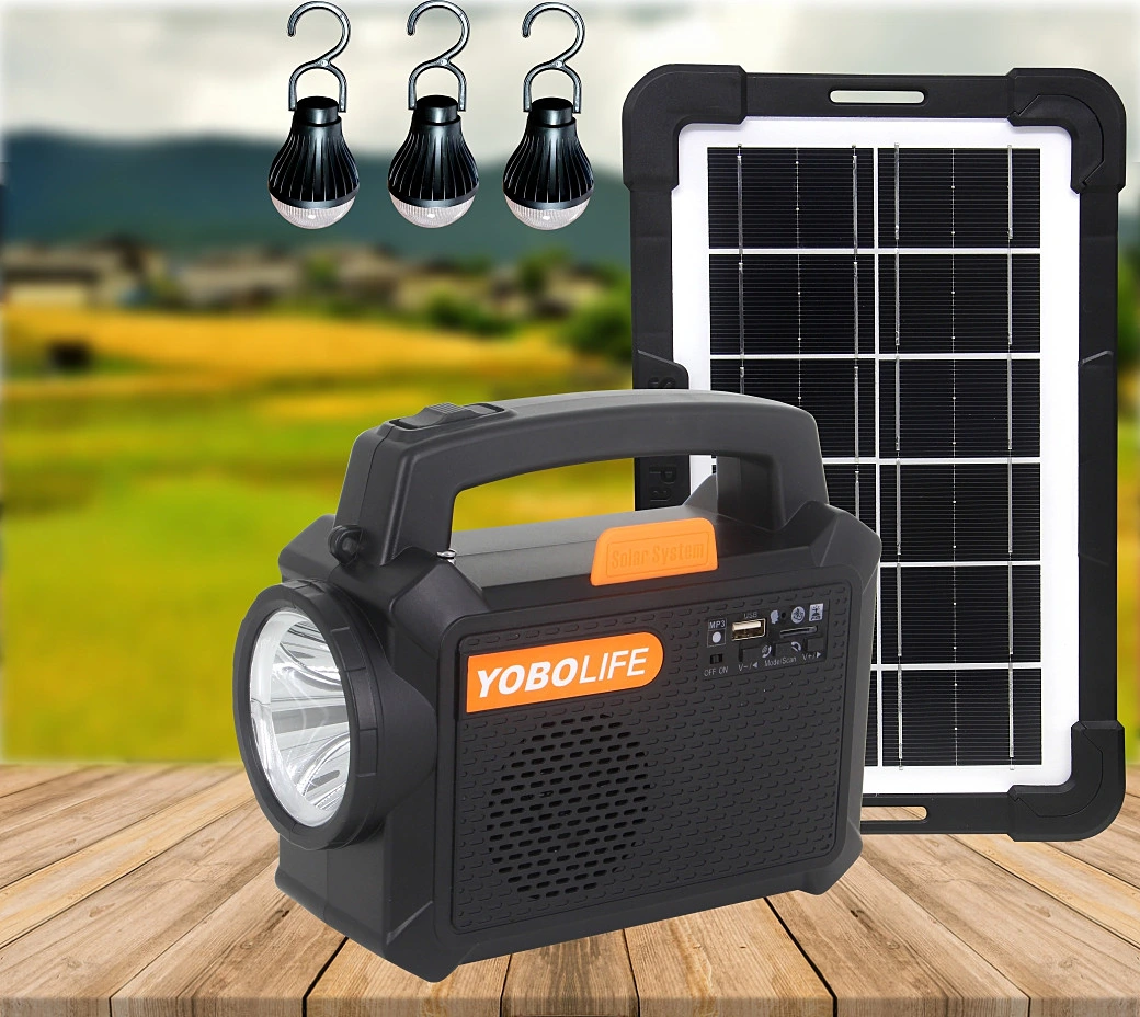 Yobolife Portable Mini Solar Power Lighting System Kits for Home with Music Speaker Solarenergie Systems 2 in 1