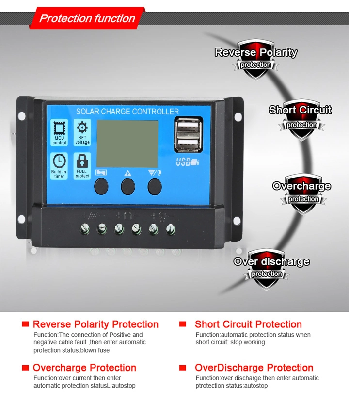 Ce RoHS Certificated 10A 12V PWM Solar Charge Controller